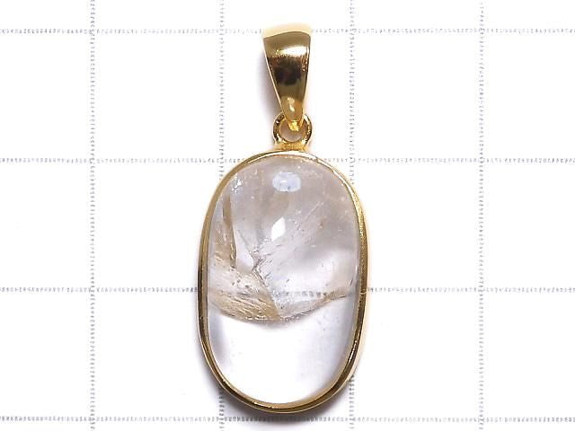 [Video][One of a kind] Crystal in Quartz Pendant 18KGP NO.7