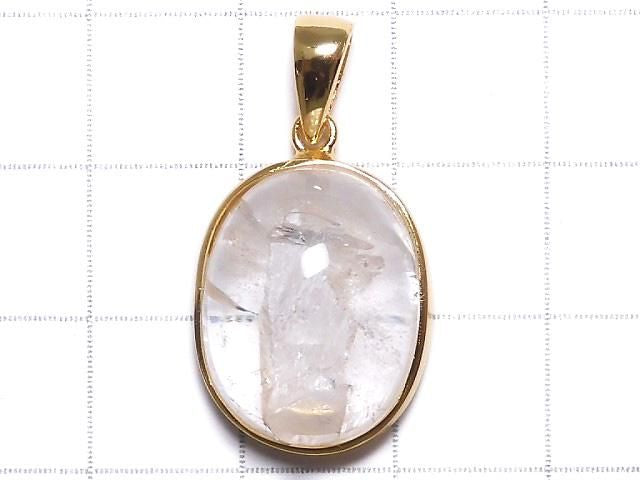 [Video][One of a kind] Crystal in Quartz Pendant 18KGP NO.8