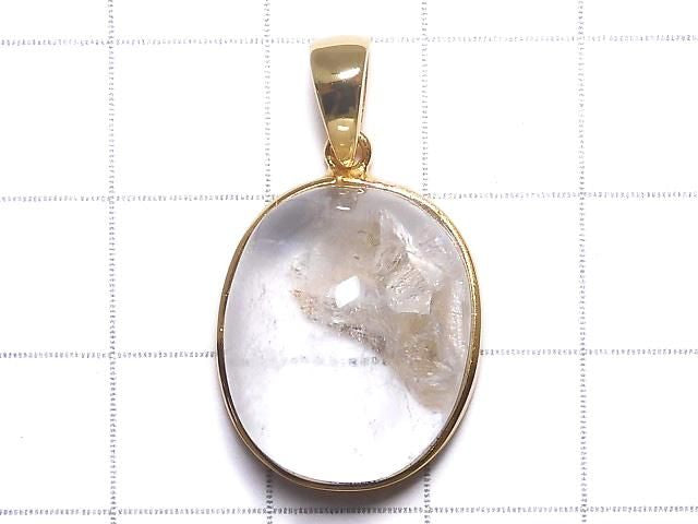 [Video][One of a kind] Crystal in Quartz Pendant 18KGP NO.10