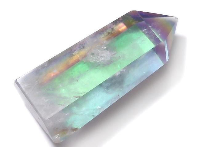 [Video][One of a kind] Crystal Polished Point (Hexagonal Prism) AB Coating 1pc NO.35