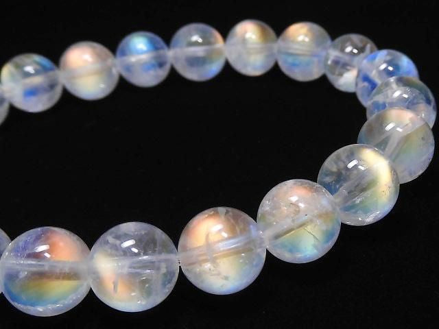 [Video][One of a kind] High Quality Andesine Labradorite AAA++ Round 9mm Bracelet NO.204