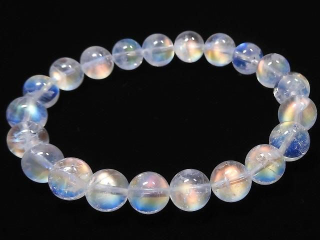 [Video][One of a kind] High Quality Andesine Labradorite AAA++ Round 9mm Bracelet NO.204