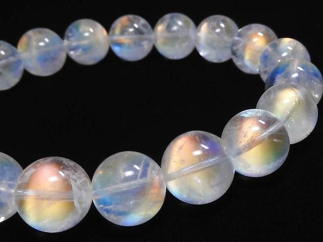 [Video][One of a kind] High Quality Andesine Labradorite AAA++ Round 11mm Bracelet NO.206