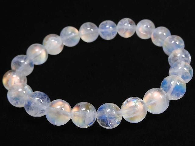 [Video][One of a kind] High Quality Andesine Labradorite AAA Round 9mm Bracelet NO.302