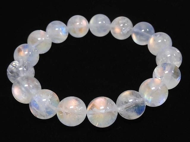 [Video][One of a kind] High Quality Andesine Labradorite AAA Round 12mm Bracelet NO.304
