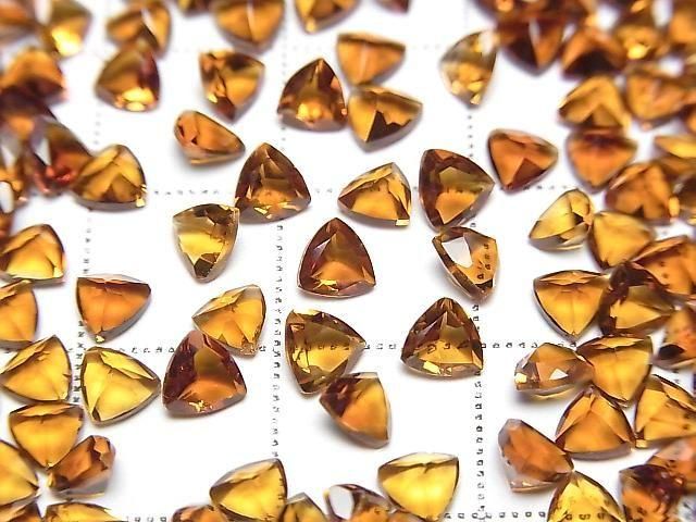 [Video] High Quality Madeira Citrine AAA Loose Stone Triangle Faceted 4x4mm 5pcs