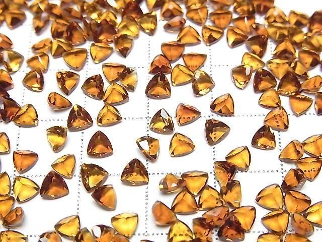 [Video] High Quality Madeira Citrine AAA Loose Stone Triangle Faceted 4x4mm 5pcs