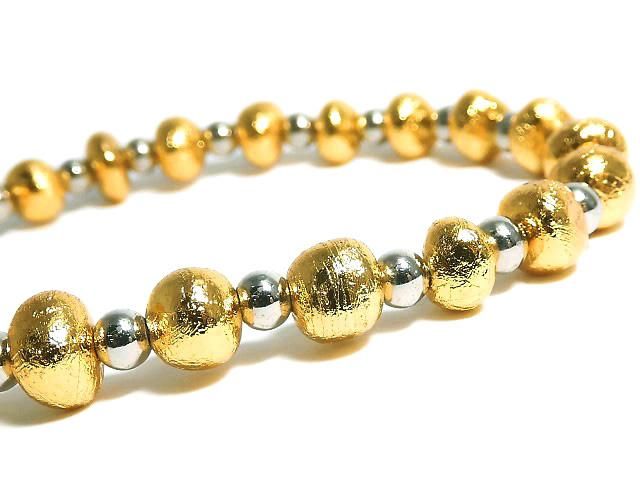 [Video][One of a kind] Meteorite (Altai meteorite) Nugget Yellow Gold Bracelet NO.1