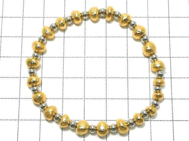 [Video][One of a kind] Meteorite (Altai meteorite) Nugget Yellow Gold Bracelet NO.1