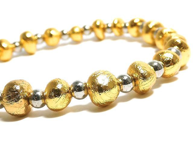 [Video][One of a kind] Meteorite (Altai meteorite) Nugget Yellow Gold Bracelet NO.2
