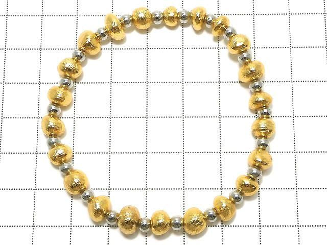 [Video][One of a kind] Meteorite (Altai meteorite) Nugget Yellow Gold Bracelet NO.2