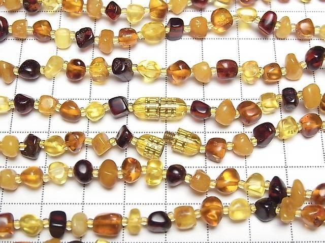 [Video] Baltic Amber Small Size Nugget MultiColor Necklace