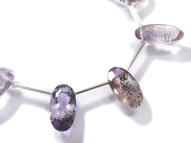 [Video][One of a kind] High Quality Elestial Quartz AAA- Oval Faceted 1strand (10pcs) NO.7
