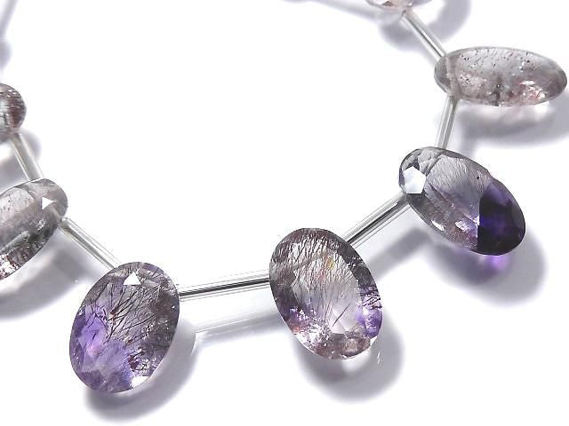 [Video][One of a kind] High Quality Elestial Quartz AAA- Oval Faceted 1strand (10pcs) NO.9