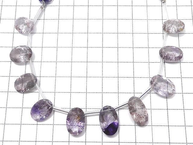 [Video][One of a kind] High Quality Elestial Quartz AAA- Oval Faceted 1strand (10pcs) NO.9