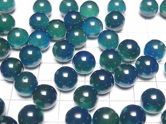 [Video] Peacock Blue Color Amber Half Drilled Hole Round 10mm 2pcs