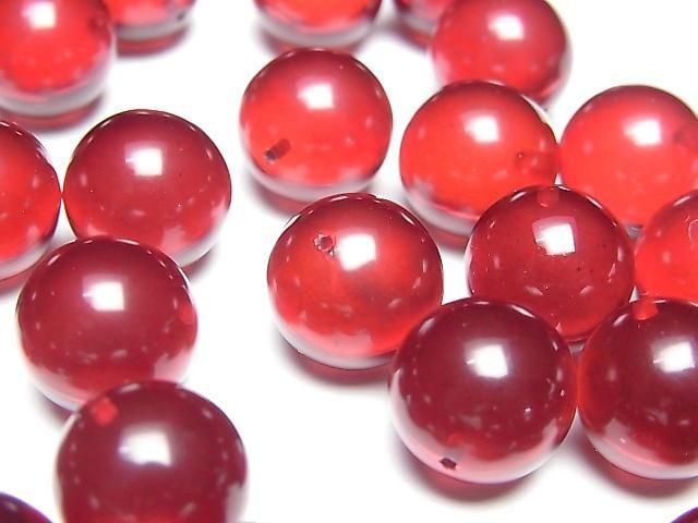 Amber (red color) Half Drilled Hole Round 12mm 2pcs