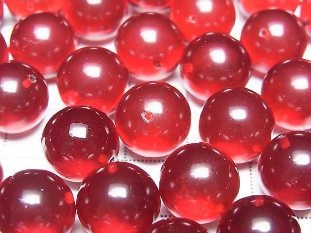 Amber (red color) Half Drilled Hole Round 12mm 2pcs