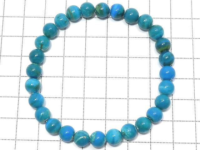 [Video][One of a kind] Peruvian Blue Opal AAA Round 7mm Bracelet NO.201