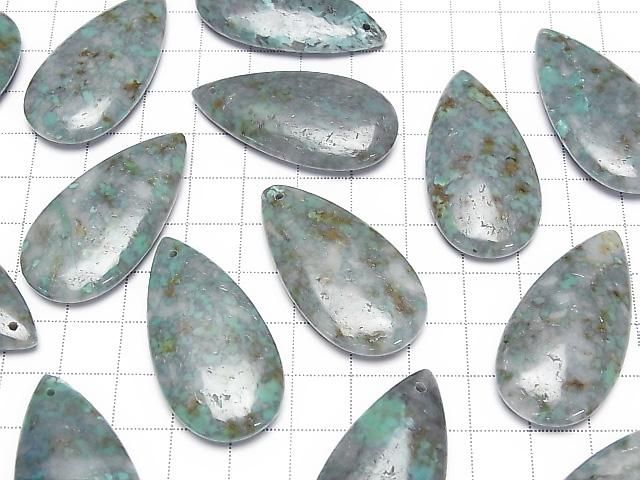 [Video] African Turquoise Pear Shape 40x20mm 1pc