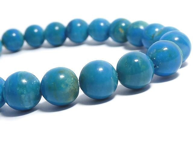 [Video][One of a kind] Peruvian Blue Opal AAA Round 8mm Bracelet NO.103