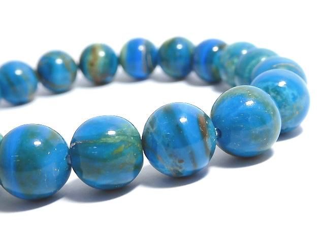 [Video][One of a kind] Peruvian Blue Opal AAA Round 10mm Bracelet NO.1