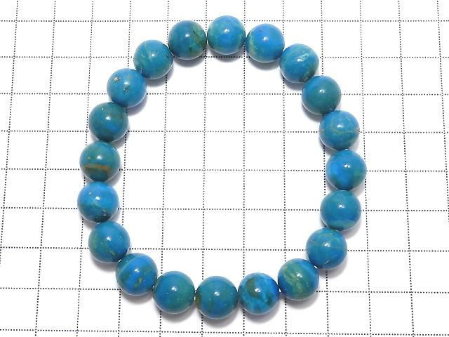 [Video][One of a kind] Peruvian Blue Opal AAA Round 10mm Bracelet NO.2