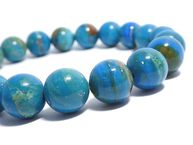 [Video][One of a kind] Peruvian Blue Opal AAA Round 10mm Bracelet NO.3