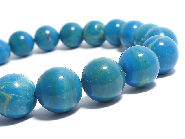 [Video][One of a kind] Peruvian Blue Opal AAA Round 10mm Bracelet NO.6