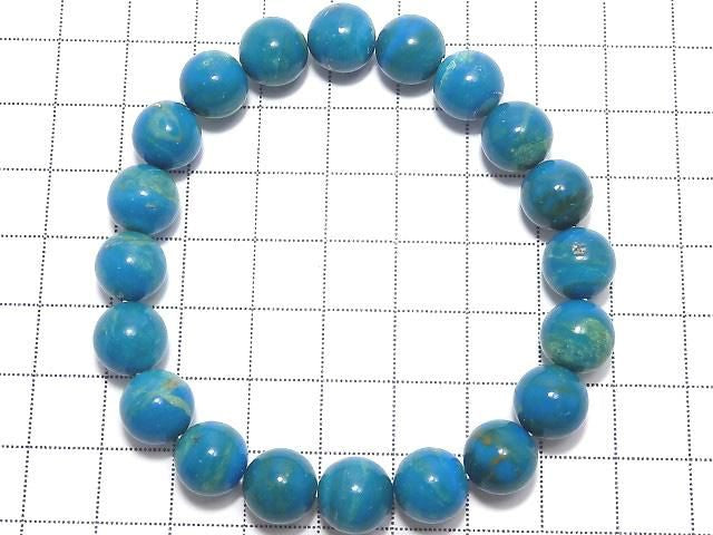 [Video][One of a kind] Peruvian Blue Opal AAA Round 10mm Bracelet NO.6