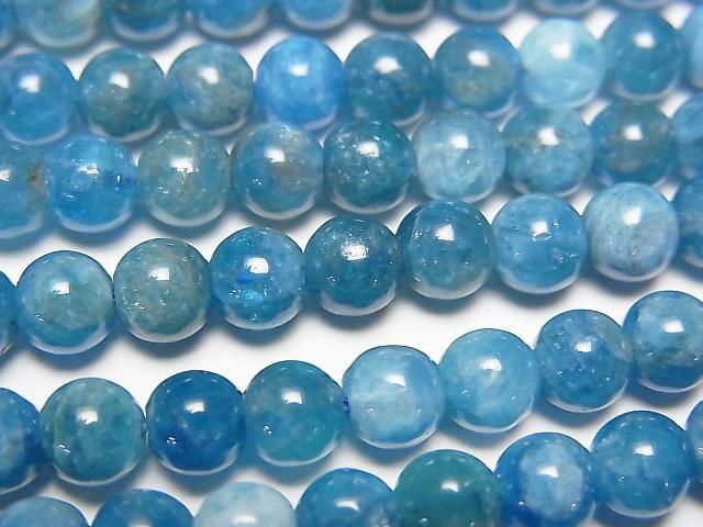 [Video] Madagascar Blue Apatite AA+ Round 6mm 1strand beads (approx. 15 inches/36 cm)