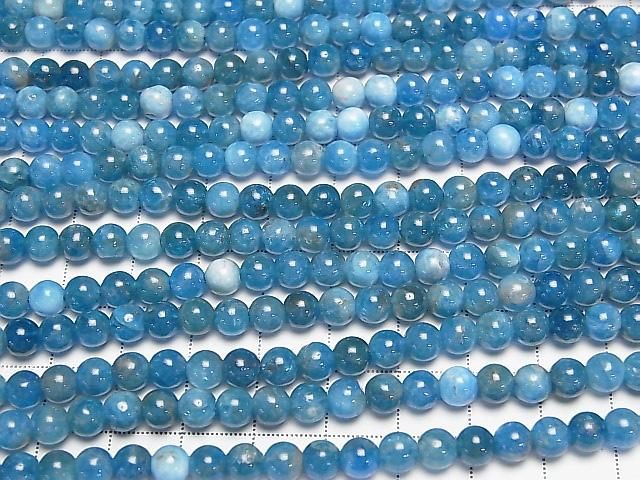 [Video] Madagascar Blue Apatite AA+ Round 6mm 1strand beads (approx. 15 inches/36 cm)