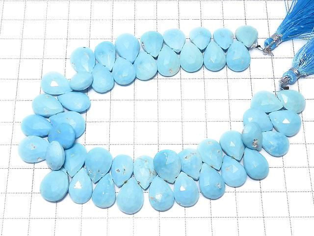 [Video][One of a kind] Arizona Sleeping Beauty Turquoise AAA- Pear shape Faceted Briolette 1strand beads (approx. 9 inches/24 cm) NO.7