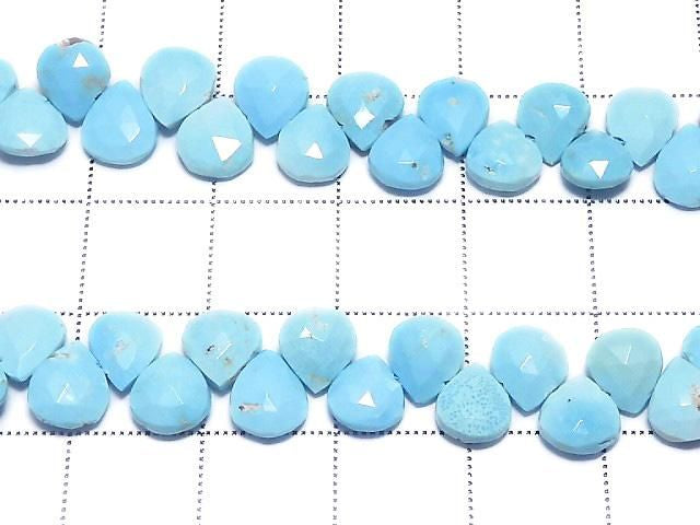 [Video][One of a kind] Arizona Sleeping Beauty Turquoise AAA- Chestnut Faceted Briolette 1strand beads (approx. 10 inches/25 cm) NO.9