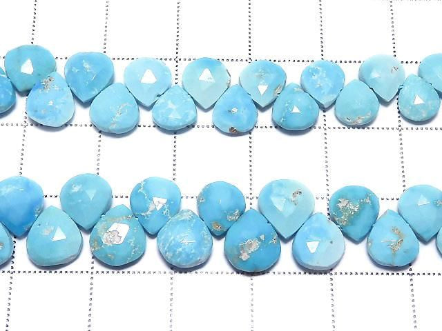 [Video][One of a kind] Arizona Sleeping Beauty Turquoise AAA- Chestnut Faceted Briolette 1strand beads (approx. 10 inches/26 cm) NO.10