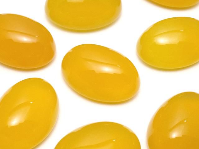 [Video] Yellow Chalcedony AAA Oval Cabochon 18x13mm 3pcs