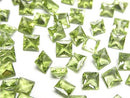 [Video] High Quality Peridot AAA Loose Stone Princess Cut 5x5mm 2pcs