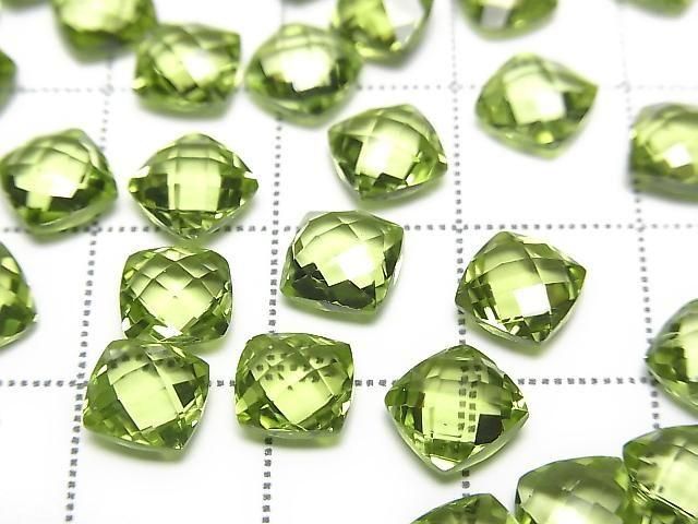 [Video] High Quality Peridot AAA Square Cushion Cut 6x6mm 2pcs