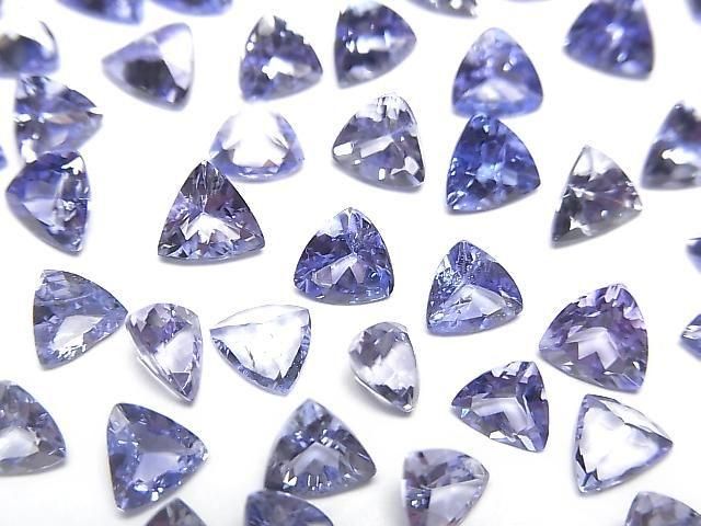 [Video] High Quality Tanzanite AAA Loose stone Triangle Faceted 5x5mm 2pcs