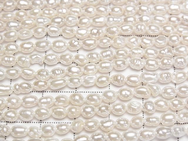 [Video] Fresh Water Pearl AA White Baroque 4-5mm Pearl Coated 1strand beads (approx. 15inch/38cm)