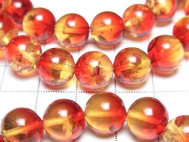 [Video] Baltic Amber Round 10mm Red x Yellow Bracelet