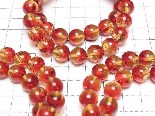 [Video] Baltic Amber Round 10mm Red x Yellow Bracelet