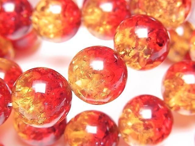 [Video] Baltic Amber Round 14mm Red x Yellow Bracelet