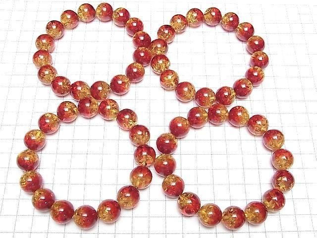 [Video] Baltic Amber Round 14mm Red x Yellow Bracelet