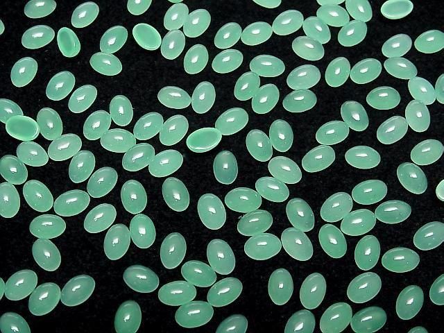 [Video] Top Quality Queensland Chrysoprase AAAAA Oval Cabochon 6x4mm 1pc