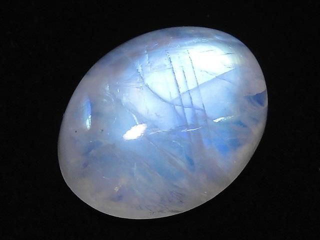 [Video][One of a kind] High Quality Rainbow Moonstone AAA Cabochon 1pc NO.73