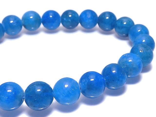 [Video][One of a kind] Blue Apatite Round 8mm Bracelet NO.3
