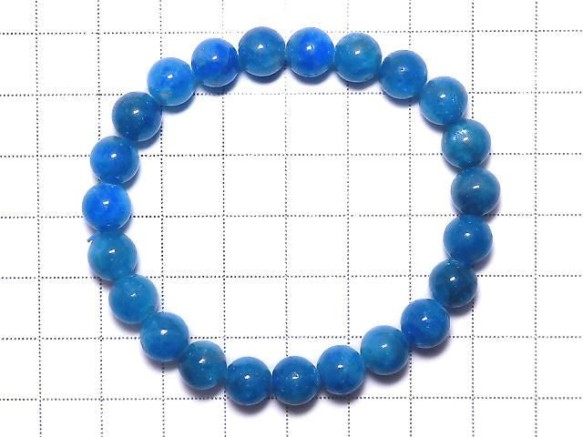 [Video][One of a kind] Blue Apatite Round 8mm Bracelet NO.3