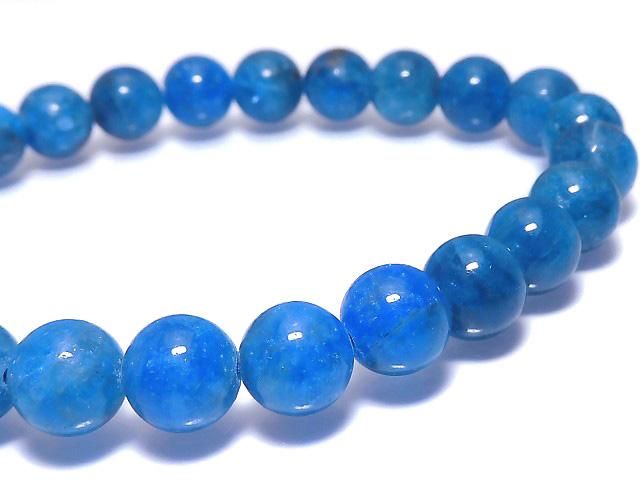 [Video][One of a kind] Blue Apatite Round 8mm Bracelet NO.4