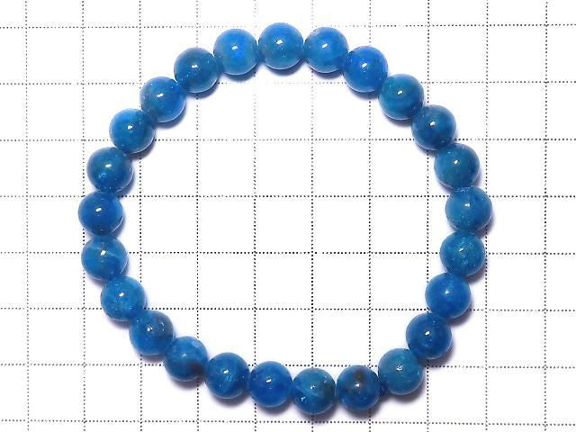 [Video][One of a kind] Blue Apatite Round 8mm Bracelet NO.4